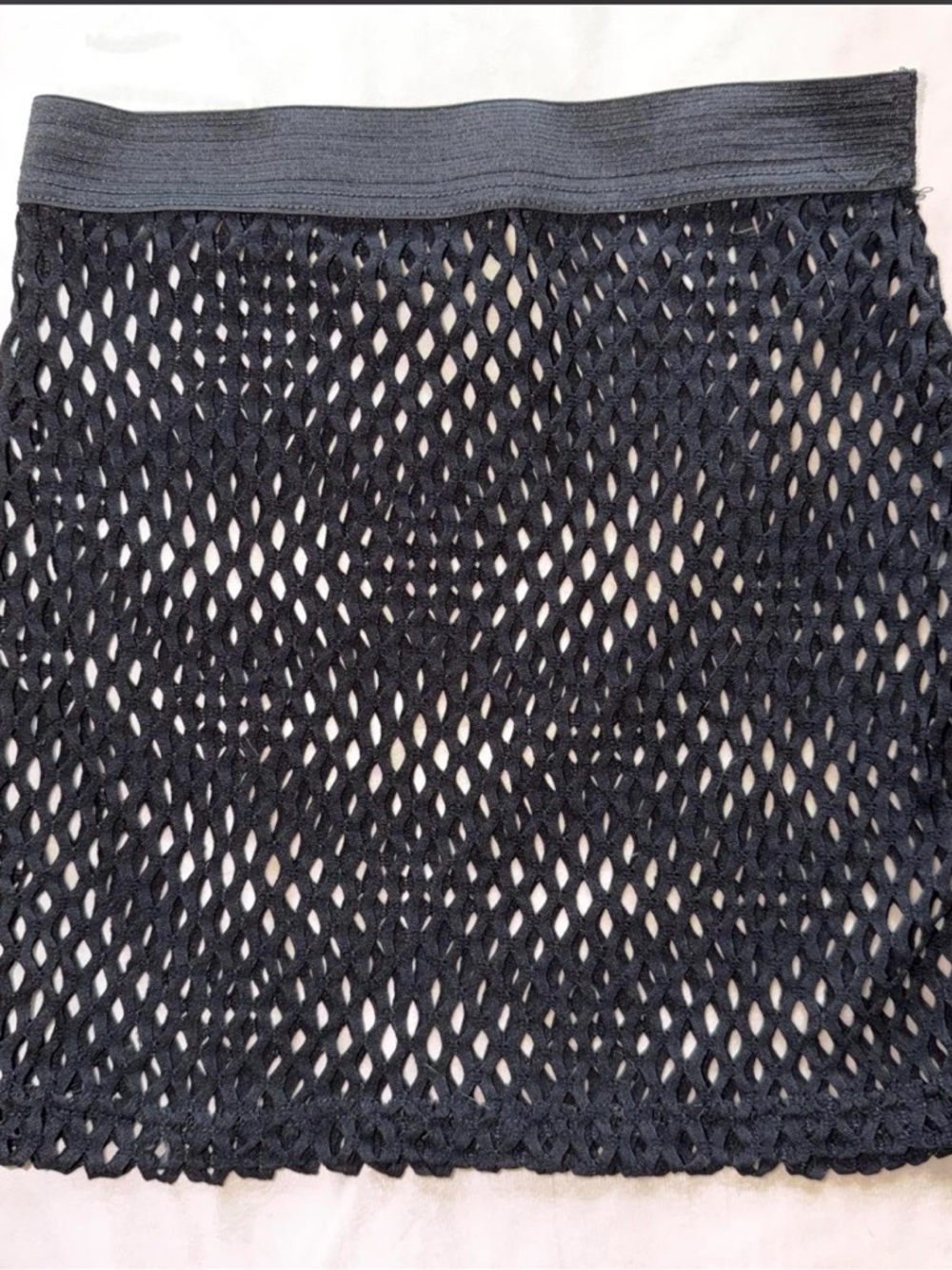 Black Fishnet Overlay Rave Mini Skirt